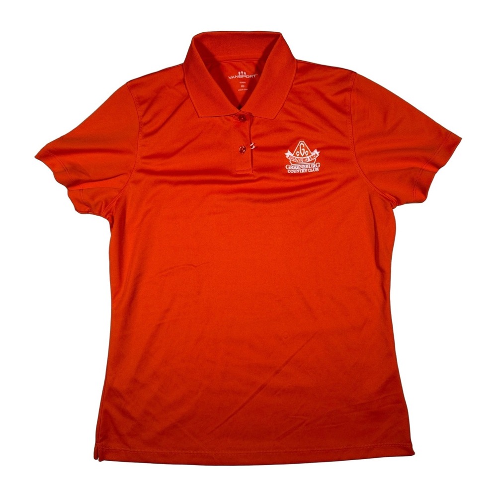 Vansport Womens Medium‎ Orange Greensburg Country Club Polo Shirt